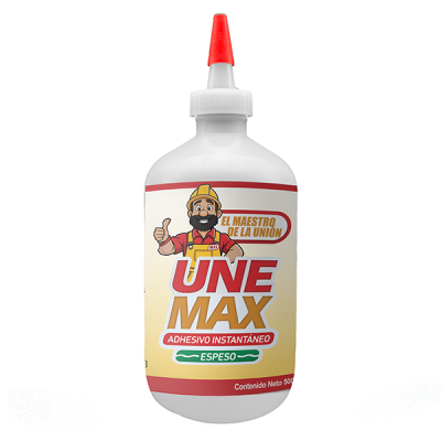 UNEMAX - Pegamento Instantáneo ESPESO, Transparente 500gr.